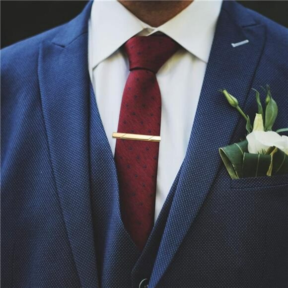 Mens tie clip set 12 pack silver gold black tie bars formal wedding gift box - Picture 4 of 8